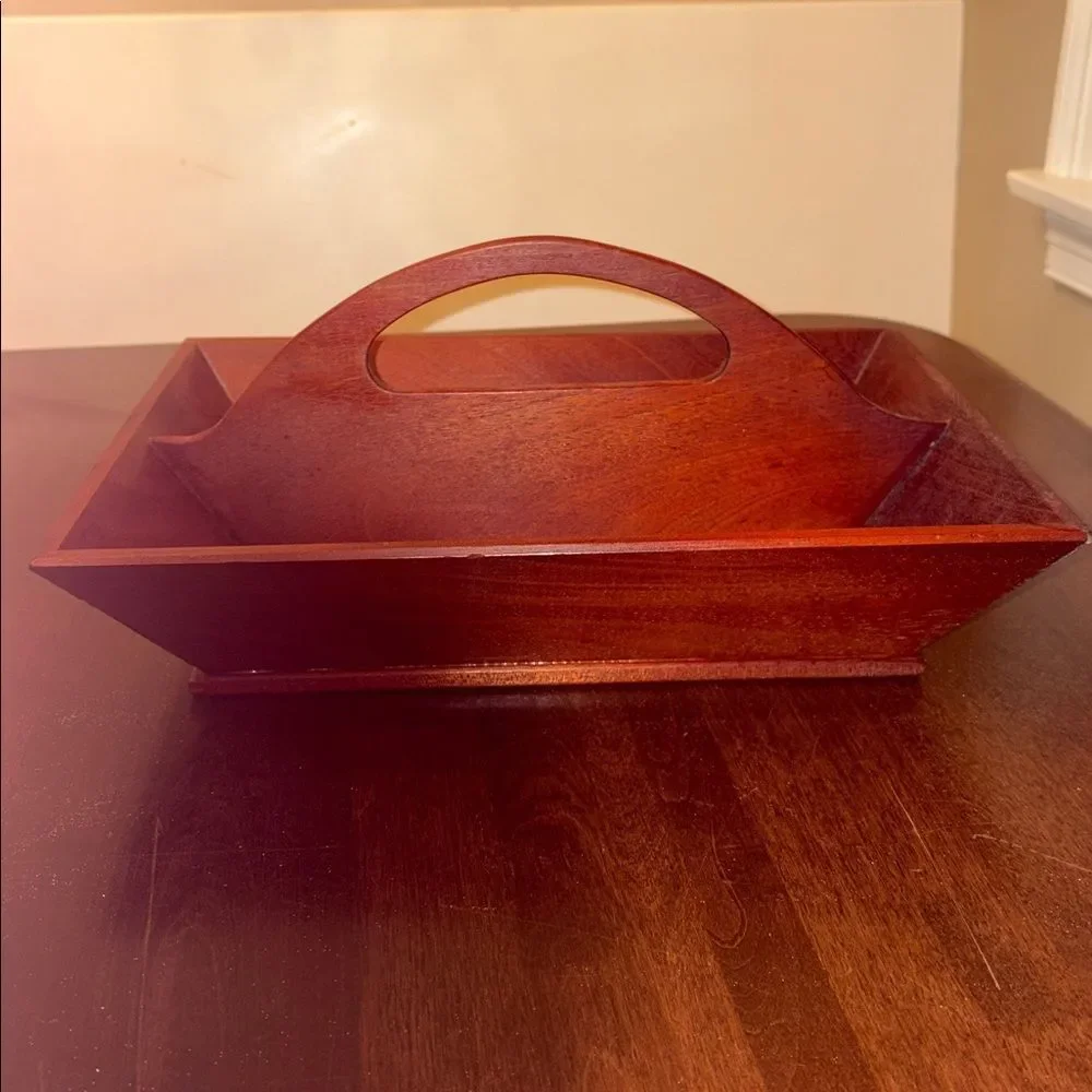 Rustic Wooden Utensil Carrying Tray